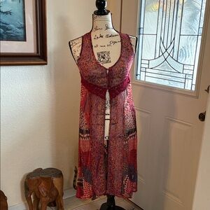 Bohemian Red Patchwork Dress/Kimono